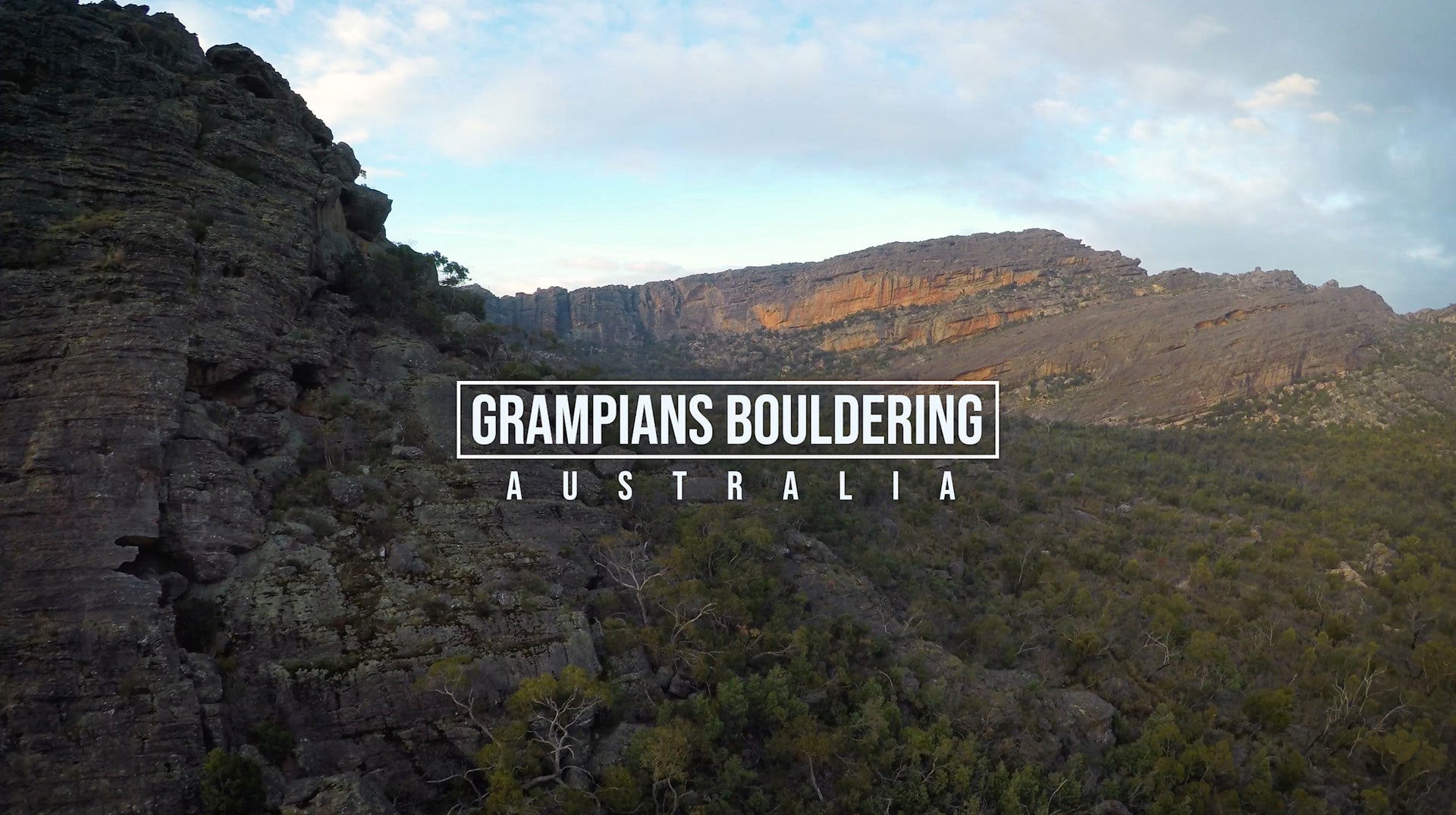 Athlete Christopher Miller bouldering in the Grampians, Australia