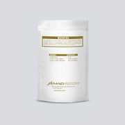 A stand-up pouch of Chalklate Magnesium Carbonate powder, featuring a white design with a vertical olive green stripe and gold branding, set against a solid light gray background.